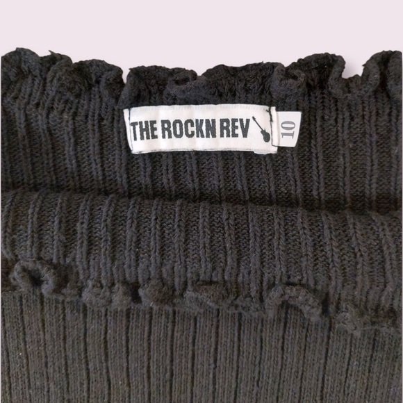 💝(3/$25) The Rockn Rev Black Ribbed Off Shoulder Dress - Picture 4 of 4